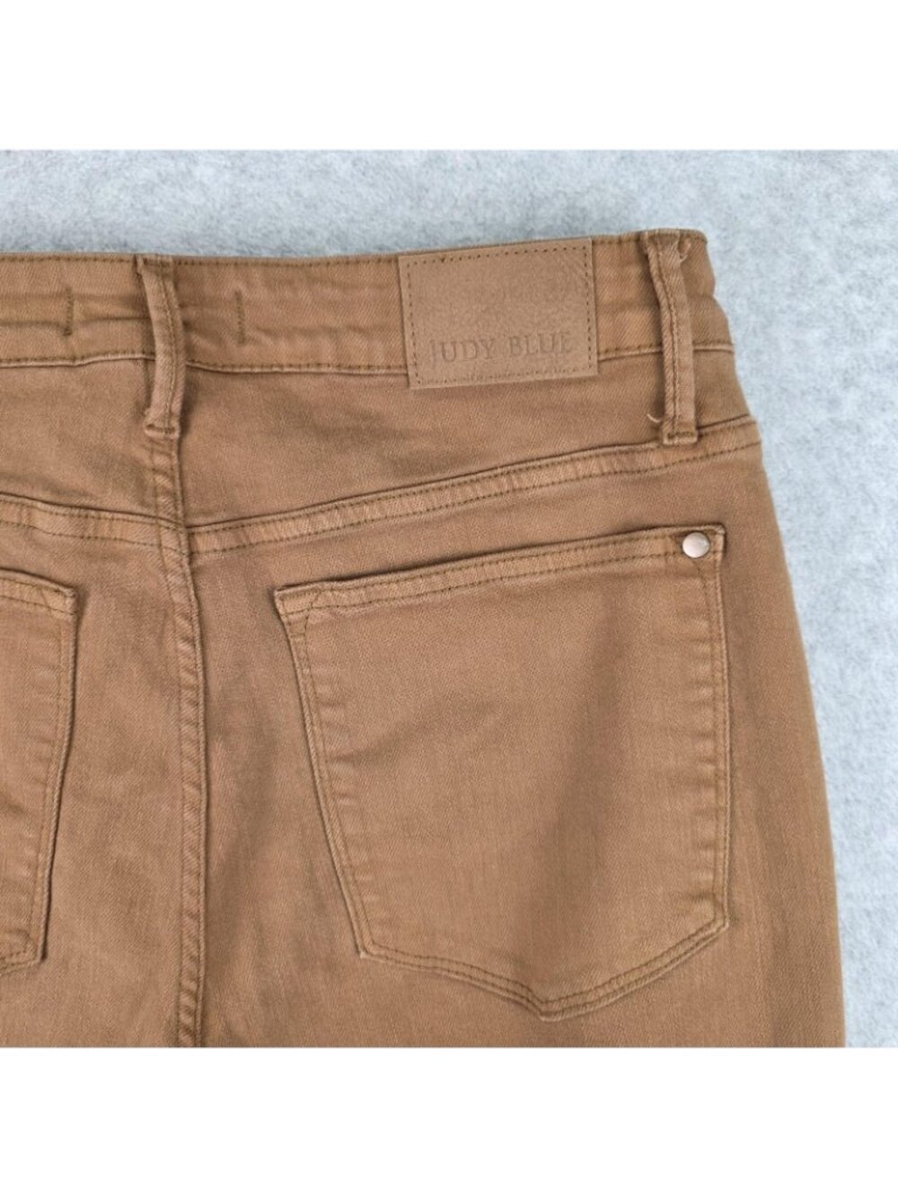 Judy Blue Flare Jeans Womens 16W Brown Stretch Denim Frayed Hem Plus Size - Picture 5 of 10